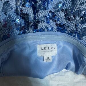 Le Lis Shimmering Blue Sequin Blouse